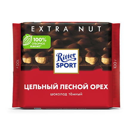 Ш/д Риттер Спорт горький с цельным обжар орехом 100г фото